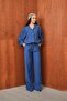 Women's Modal Woven Oversize Shirt High Waist Trousers Two-Piece Set - 3