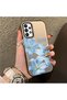 Samsung Galaxy A73 Compatible Silicone Edge Hard Back Case Couple Phone Case with Floral Pattern - 3