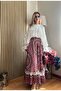 Valeria Patterned Skirt Blouse Set with Drawstring Detail, Loose Cut Summer Women's Set - Hijab Compatible - 5