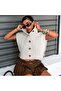 3-Button Stylish Modern Knitwear Sweater