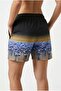 Women's Water Repellent Micro Fabric Pockets Zippered Mesh Lined Quick Dry Patterned Swim Shorts - 3