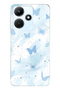 Infinix Hot 30I Compatible Pastel Blue Butterfly Pattern Transparent Phone Case