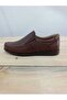 Men's Summer Shoes Genuine Inner and Outer Leather Light Sole Without Laces and Orthopedic Tan Color Flat Sole - 6