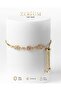 Women's Steel Elevator Bracelet Gold Color with Oval Pink Stone - 3