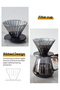 طقم تقطير القهوة الزجاجي V60 سعة 600 مل، صانع قهوة يدوي V02، تصميم سميك مقاوم للحرارة من زجاج البورسليكات، لتحضير القهوة بدقة للمنزل والمكتب وركن القهوة - 4