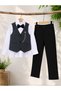 Boy's Vest Shirt Bow Tie Pants Suit - 3