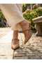 2622 Women's Genuine Leather Heeled Slippers - 4