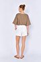 Women's White Elastic Waist Tasseled Short Shorts - 2