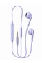 Wired Earphones With Mic | 3.5mm Jack Stereo Bass In Ear Headphones | Purple In Line Control Earbuds For Mobile Laptop Tablet