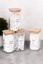 4-Piece Bamboo Lid Cotton Bath Set, 4 Types of Labels, Gift Bathroom Organizer, Acrylic Storage Container 300 ml - 4