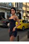 Premium Trend Chiffon Polka Dot Patterned Thin Strap Mini Dress - 4