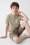 Boy's Textured Pocket Crew Neck T-Shirt