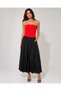 Women's Double Layer Tok Fabric Strapless Blouse with Non-Slip Silicone Band - 3