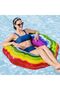 Rainbow Ribbon Ring - Inflatable Wave Pattern Ring - Inflatable Colorful Sea Ring - Wave Figure Swimming Ring - Inflatable Ring with Wavy Rainbow Pattern 115 Cm.