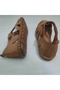 100% Genuine Leather Inside and Out, Tan Color Velcro Sandals - 5