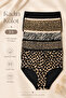 Women's Panties 5 Pack Lycra Cotton Leopard High Waist Brown - 2