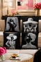 Black Pearl Women's Patterned 4-Piece Throw Pillow Cover Set