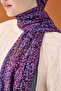 Riva Shawl Tencel Secret Garden Navy Blue - 5