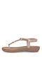 Solly 4121 Gold Flip Flops with Stones for Women - 4