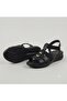(Mavişim) Poly Lightweight Comfortable Sole Rubber Detailed Daily Women's Sandals Black - 4
