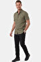 Khaki Flamed Linen Men's Shirt – Summer 100% Cotton Relaxed Fit 2602652 - 2