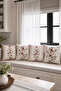 Red Floral Patterned Country Style Set of 4 Decorative Throw Pillow Covers
