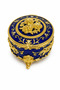 Round Colorful Gold Embroidered Jewelry Box - 5