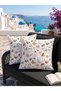 2-Piece Botanical Patterned Vintage Tea Time Digital Printed (43X43) cm Square 2 Piece Decorative Throw Pillow Cover