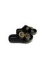 Black Padded Sole Round Gold Buckle Orthopedic Daily Beach Pool Anti-Slip Slippers - 5