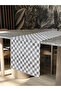 Checkered Floral Modern Decorative Printed Runner 1 Piece 40X140Cm (Skr-64)