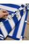 Blue and White Balcony Curtain with Iron Rings – Outdoor Sunshade Curtain with Ties - 2