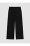 Lcwaikiki Classic Black Elastic Waist Wide Leg Women's Trousers - 6
