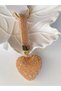 Bag Accessory and Antique Round Heart-Shaped Double-Sided Full Stone Amber Color Shiny Accessory - 3