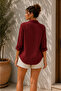 Women's Oversize Linen Textured Long Loose Shirt - 3