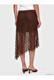 Lcw Vision Brown High Waist Asymmetrical Cut Ruched Skirt - 5