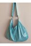 Turquoise Sequin Shopper / Turquoise Sequin Women's Shoulder Bag (28*49)