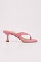 Ivy - Pink Suede Flip-Flop Heeled Slippers