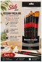 Professional Painting Brush Set 7-Piece Set with Rounded and Cut Ends 1 Pack Stilo Set 6 Synthetic Quality