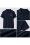 10 Pieces of Navy Blue Polo Collar T-Shirts with Your Logo - Cotton Unisex Corporate T-Shirts - 2