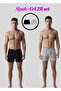 Men's Combed Cotton 2-Piece Set Towel Waist Boxer Black-Grey Color