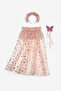 Powder Butterfly Printed Girls' Cape, Wand and Crown Set