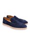 Dark Blue Color Laceless Genuine Leather Suede Men's Shoes