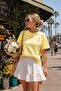 Women's Oversize T-Shirt Villa Route Printed Yellow – Crew Neck, Comfortable Fit, 100% Cotton - 2