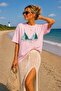 Women's Oversize T-Shirt Tara Beach Printed Pink – Crew Neck, Comfortable Fit, 100% Cotton - 2