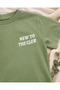 Boy's Khaki Green New to the Club Printed Shorts Set - 3