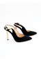 Women's Genuine Leather Shoes Black Suede - 2