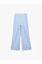 High Waist Linen Look Wide Leg Pants - 4