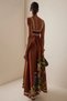 Women's Imported Linen Digital Printed Strappy Maxi Dress – Summer Floral Patterned Long Dress - 2