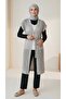 Women's Thin Long Vest with Front Agrafes and Low Sleeve Holes - 2