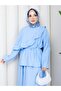 Sare Women's Asymmetrical Embroidery Waist Tie Plus Size Blouse Skirt Two-Piece Set - 2